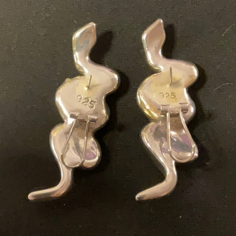 Snake Earrings. Sterling Silver View 2